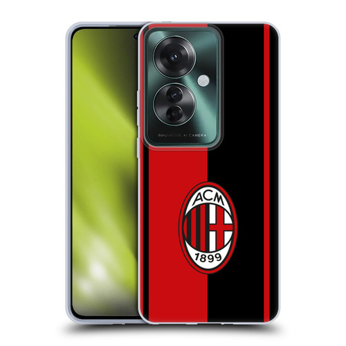AC Milan Crest Red And Black Soft Gel Case for OPPO Reno11 F 5G / F25 Pro 5G