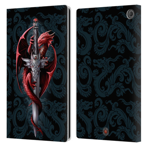 Anne Stokes Dragons Dagger Leather Book Wallet Case Cover For Amazon Fire Max 11 2023