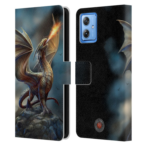 Anne Stokes Dragons Noble Leather Book Wallet Case Cover For Motorola Moto G54 5G