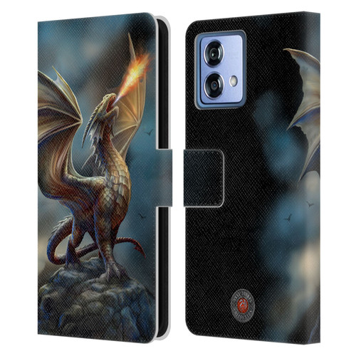 Anne Stokes Dragons Noble Leather Book Wallet Case Cover For Motorola Moto G84 5G