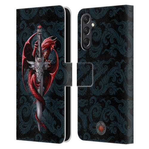 Anne Stokes Dragons Dagger Leather Book Wallet Case Cover For Samsung Galaxy A24 4G / M34 5G