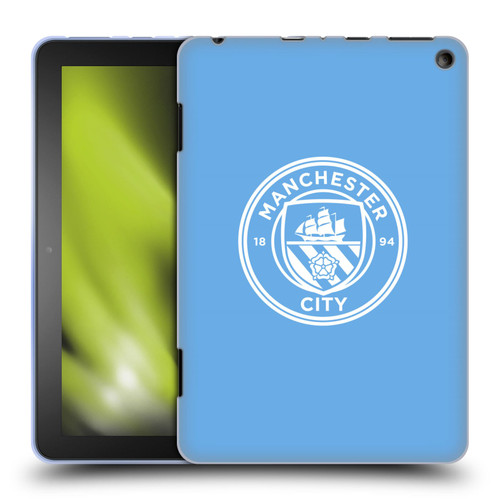 Manchester City Man City FC Badge Blue White Mono Soft Gel Case for Amazon Fire HD 8/Fire HD 8 Plus 2020