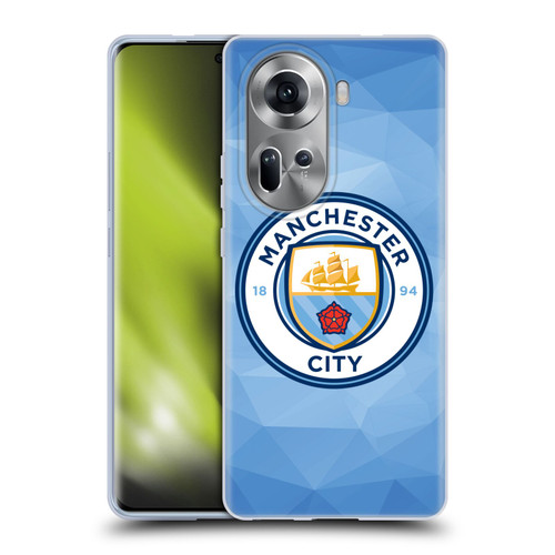 Manchester City Man City FC Badge Geometric Blue Full Colour Soft Gel Case for OPPO Reno11