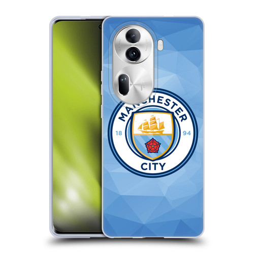 Manchester City Man City FC Badge Geometric Blue Full Colour Soft Gel Case for OPPO Reno11 Pro