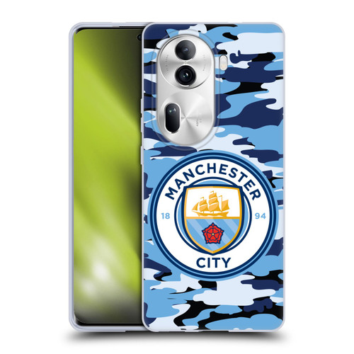 Manchester City Man City FC Badge Camou Blue Moon Soft Gel Case for OPPO Reno11 Pro