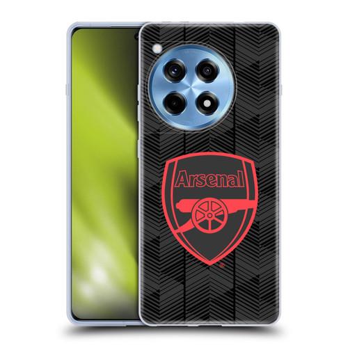 Arsenal FC Crest and Gunners Logo Black Soft Gel Case for OnePlus 12R
