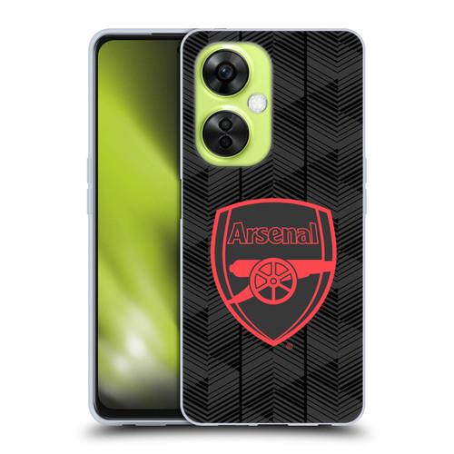 Arsenal FC Crest and Gunners Logo Black Soft Gel Case for OnePlus Nord CE 3 Lite 5G