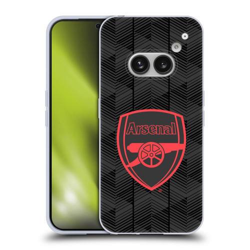 Arsenal FC Crest and Gunners Logo Black Soft Gel Case for Nothing Phone (2a)