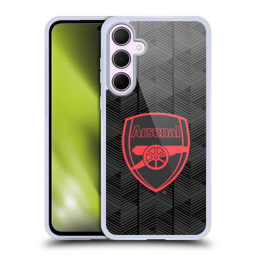 Arsenal FC Crest and Gunners Logo Black Soft Gel Case for Samsung Galaxy A35 5G