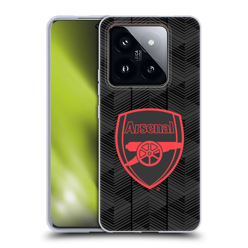Arsenal FC Crest and Gunners Logo Black Soft Gel Case for Xiaomi 14 Pro