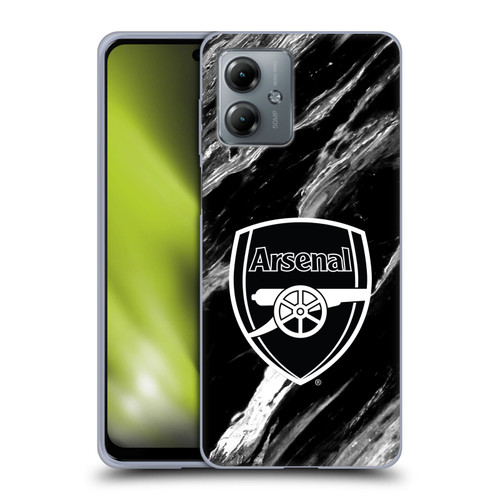 Arsenal FC Crest Patterns Marble Soft Gel Case for Motorola Moto G14