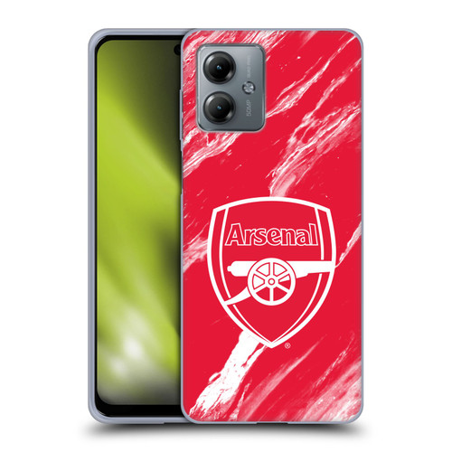 Arsenal FC Crest Patterns Red Marble Soft Gel Case for Motorola Moto G14