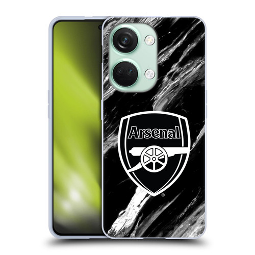 Arsenal FC Crest Patterns Marble Soft Gel Case for OnePlus Nord 3 5G