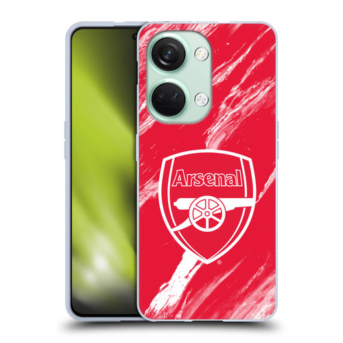Arsenal FC Crest Patterns Red Marble Soft Gel Case for OnePlus Nord 3 5G