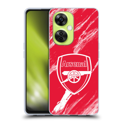 Arsenal FC Crest Patterns Red Marble Soft Gel Case for OnePlus Nord CE 3 Lite 5G