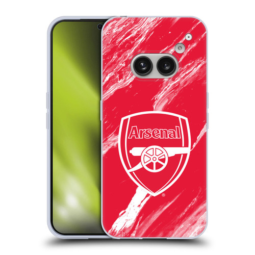 Arsenal FC Crest Patterns Red Marble Soft Gel Case for Nothing Phone (2a)