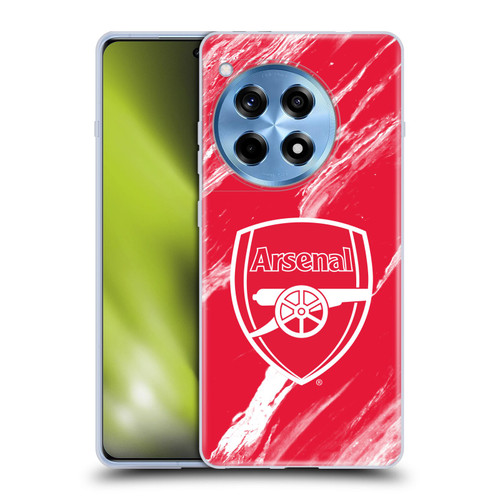 Arsenal FC Crest Patterns Red Marble Soft Gel Case for OnePlus 12R