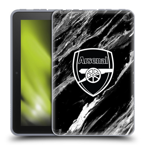 Arsenal FC Crest Patterns Marble Soft Gel Case for Amazon Fire 7 2022