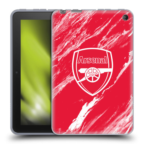Arsenal FC Crest Patterns Red Marble Soft Gel Case for Amazon Fire 7 2022