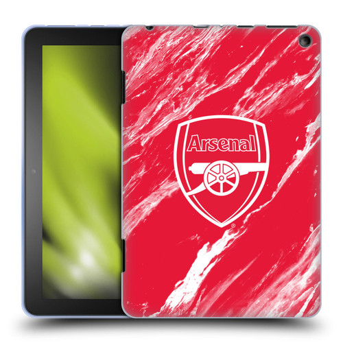 Arsenal FC Crest Patterns Red Marble Soft Gel Case for Amazon Fire HD 8/Fire HD 8 Plus 2020