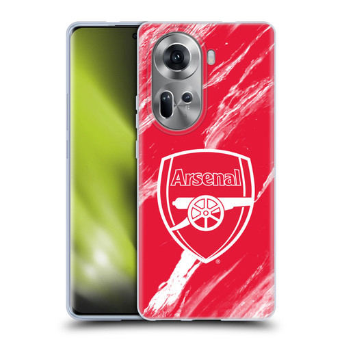 Arsenal FC Crest Patterns Red Marble Soft Gel Case for OPPO Reno11