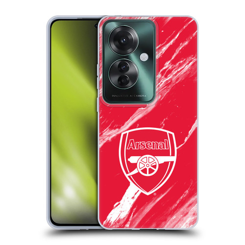 Arsenal FC Crest Patterns Red Marble Soft Gel Case for OPPO Reno11 F 5G / F25 Pro 5G
