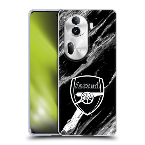 Arsenal FC Crest Patterns Marble Soft Gel Case for OPPO Reno11 Pro