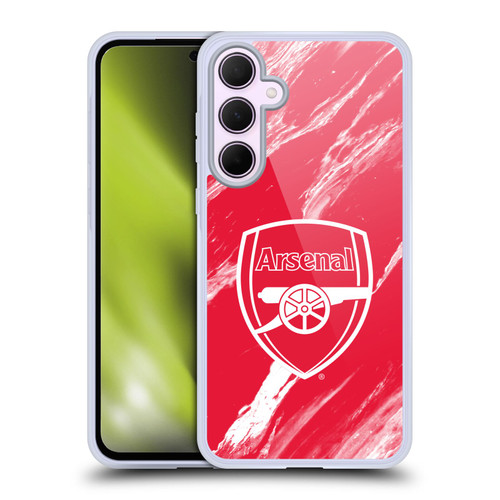 Arsenal FC Crest Patterns Red Marble Soft Gel Case for Samsung Galaxy A35 5G
