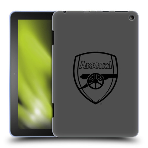 Arsenal FC Crest 2 Black Logo Soft Gel Case for Amazon Fire HD 8/Fire HD 8 Plus 2020