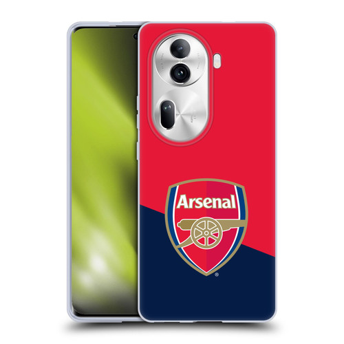 Arsenal FC Crest 2 Red & Blue Logo Soft Gel Case for OPPO Reno11 Pro