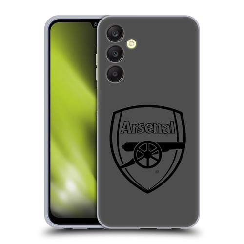 Arsenal FC Crest 2 Black Logo Soft Gel Case for Samsung Galaxy A25 5G
