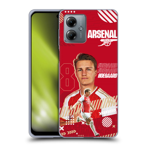 Arsenal FC 2023/24 First Team Martin Ødegaard Soft Gel Case for Motorola Moto G14
