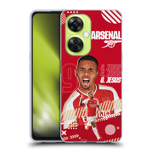 Arsenal FC 2023/24 First Team Gabriel Jesus Soft Gel Case for OnePlus Nord CE 3 Lite 5G