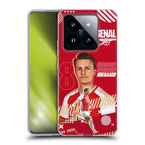 Arsenal FC 2023/24 First Team Martin Ødegaard Soft Gel Case for Xiaomi 14 Pro