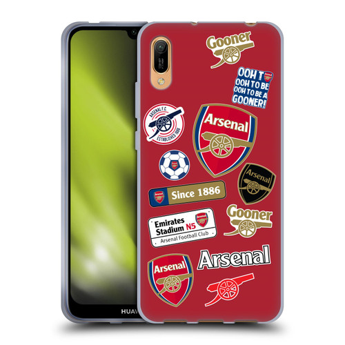 Arsenal FC Logos Collage Soft Gel Case for Huawei Y6 Pro (2019)