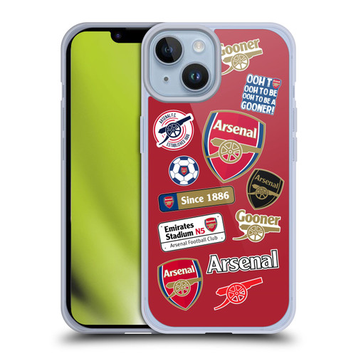 Arsenal FC Logos Collage Soft Gel Case for Apple iPhone 14