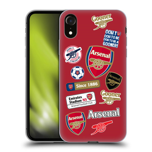 Arsenal FC Logos Collage Soft Gel Case for Apple iPhone XR