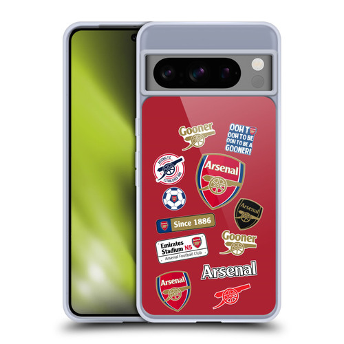 Arsenal FC Logos Collage Soft Gel Case for Google Pixel 8 Pro
