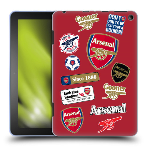 Arsenal FC Logos Collage Soft Gel Case for Amazon Fire HD 8/Fire HD 8 Plus 2020