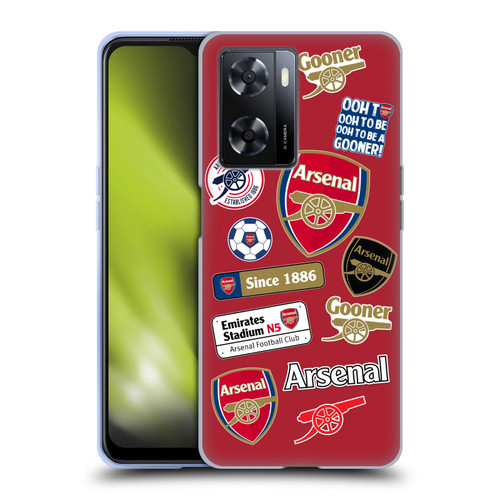 Arsenal FC Logos Collage Soft Gel Case for OPPO A57s