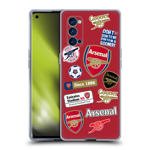 Arsenal FC Logos Collage Soft Gel Case for OPPO Reno 4 Pro 5G