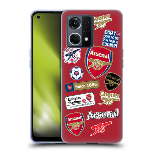 Arsenal FC Logos Collage Soft Gel Case for OPPO Reno8 4G