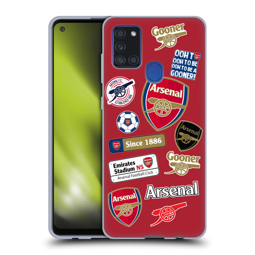 Arsenal FC Logos Collage Soft Gel Case for Samsung Galaxy A21s (2020)