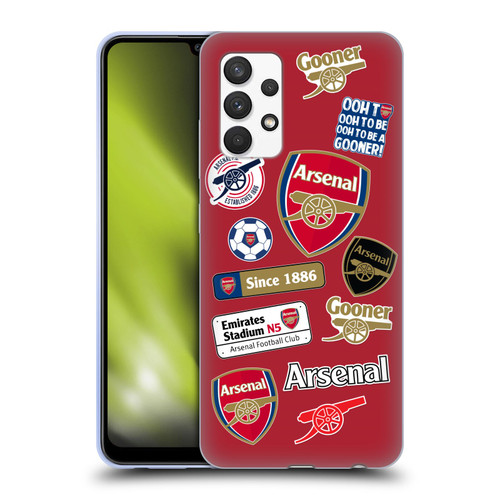 Arsenal FC Logos Collage Soft Gel Case for Samsung Galaxy A32 (2021)