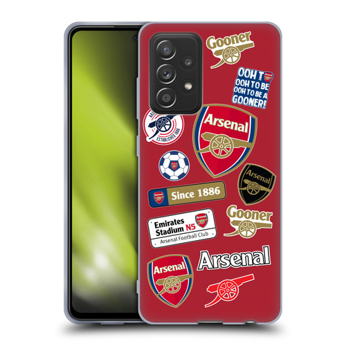 Arsenal FC Logos Collage Soft Gel Case for Samsung Galaxy A52 / A52s / 5G (2021)