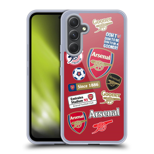 Arsenal FC Logos Collage Soft Gel Case for Samsung Galaxy A54 5G