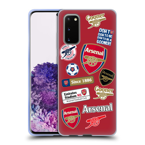 Arsenal FC Logos Collage Soft Gel Case for Samsung Galaxy S20 / S20 5G