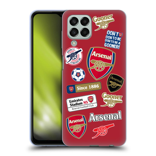 Arsenal FC Logos Collage Soft Gel Case for Samsung Galaxy M33 (2022)