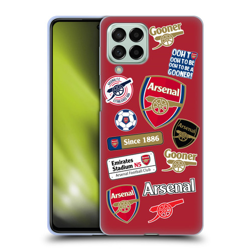 Arsenal FC Logos Collage Soft Gel Case for Samsung Galaxy M53 (2022)