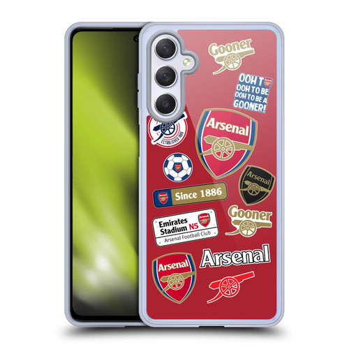 Arsenal FC Logos Collage Soft Gel Case for Samsung Galaxy M54 5G